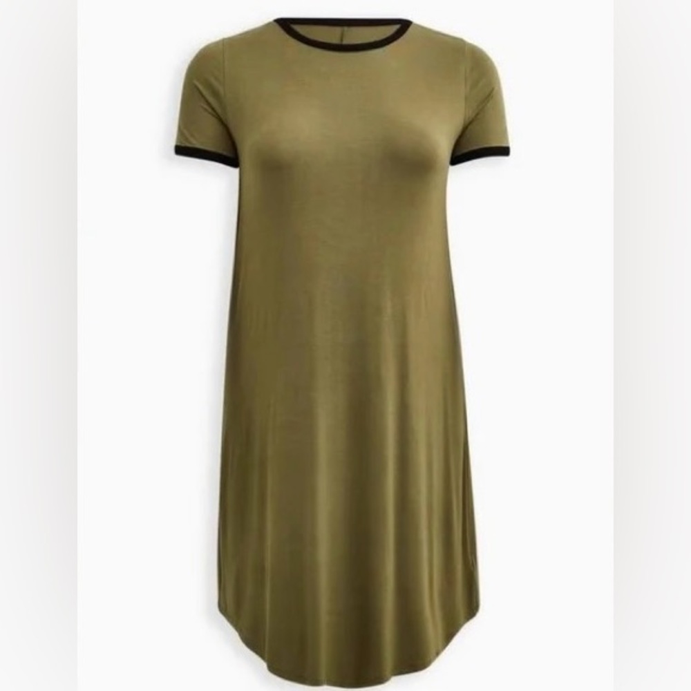 NWT Torrid Olive Colorblock Supersoft T-Shirt Dress - Torrid Size 4 (26, 4X)